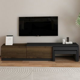 Hanah Home Nest Soporte para TV Antracita y Nogal Antiguo